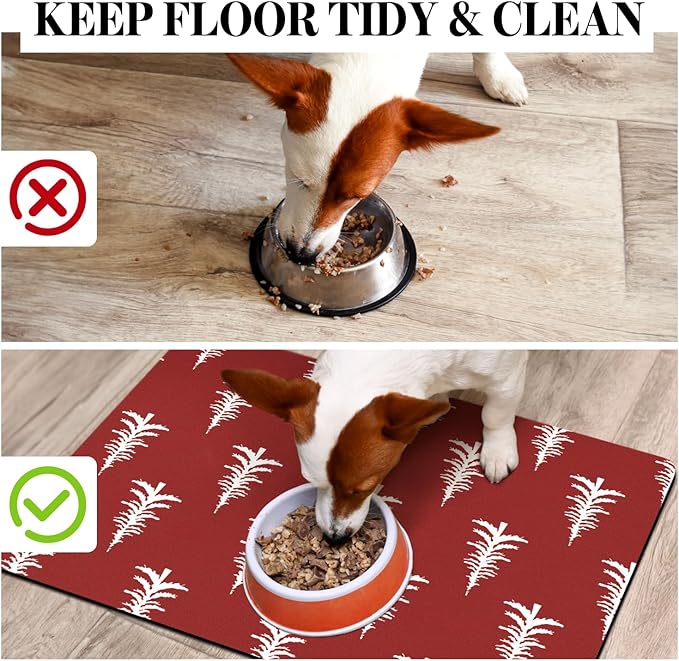 Dog Cat Food Mats for Floors, Absorbent Dog Bowl Mats for Food and Water, Quick Dry Pet Food Mat Non-Slip Pet Supplies