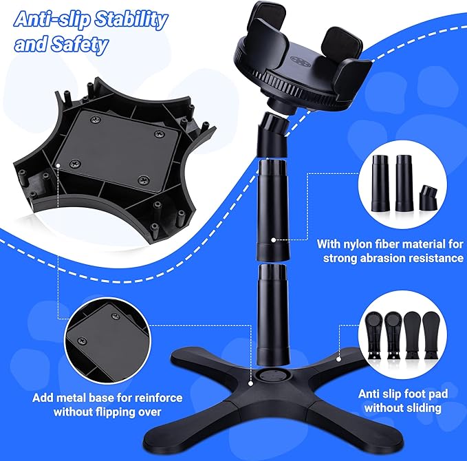 Dog Bowls,Elevated Adjustable Dog Bowl Stand with 3 Heights & Tilted Feeding Design, Raised Stand Compatible with Medium & Large Breeds(Without Bowl 1 Pack)