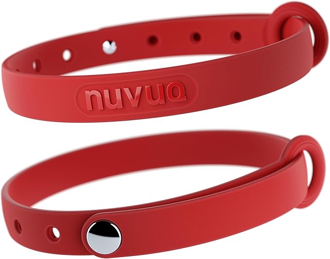 Cat Collar 2 Pack - Soft, Comfortable, and Lightweight Safety Breakaway Collar with Name Tag Ring for Outdoor Cats and Sensitive Skin Kittens by Nuvuq (6 ⅞" to 10 ¼", Red)