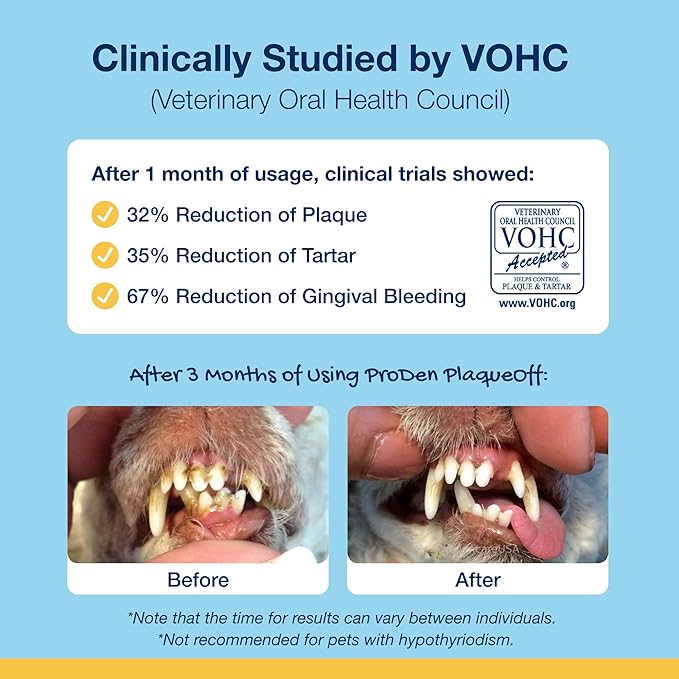 ProDen PlaqueOff Powder for Pets - Cat & Dog Breath Freshener - Plaque & Tartar Remover for Pet Oral Care - 420g