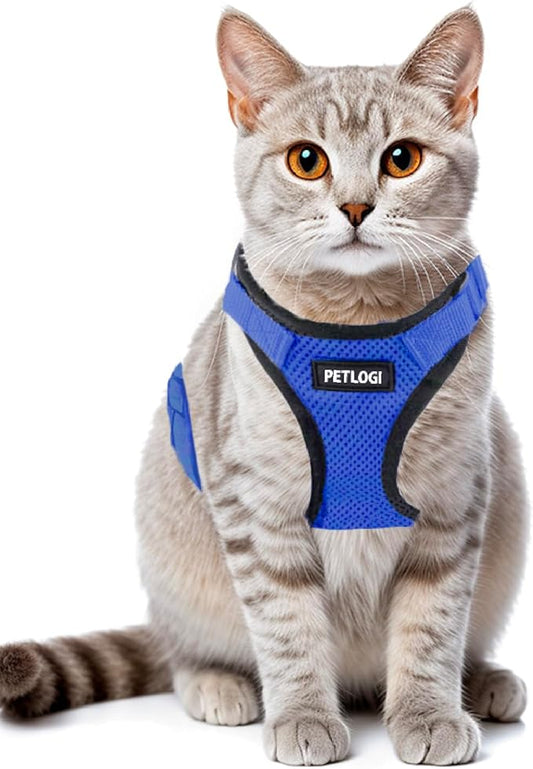 Cat Harness Escape Proof with Leash for Walking, Travel Vest Soft Chest Support, Adjustable Size, Escape Proof Soft Adjustable Vest Harnesses, Breathable, Kittens, Small Dogs