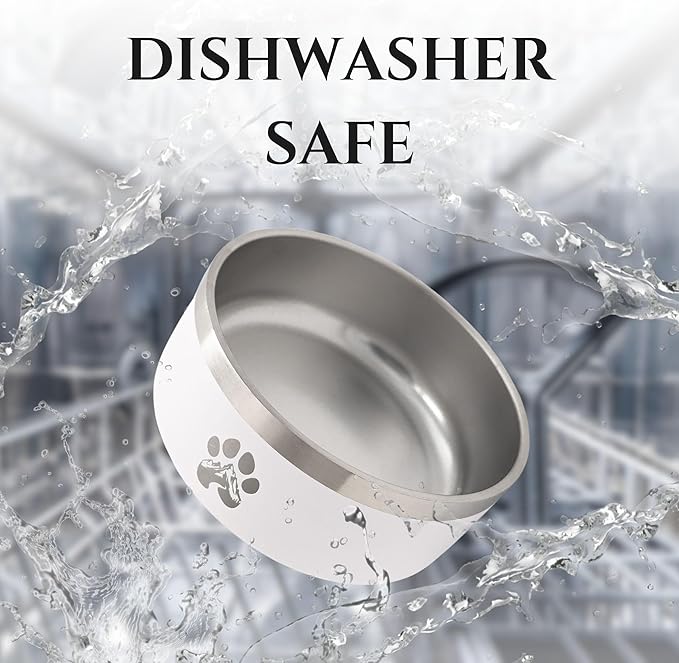 Stainless Steel Dog Bowl for Small-Large Dogs | Double Wall Insulated, Non-Slip Base Heavy Duty Water and Food Bowls for Dogs & Cats | Pet Safe BPA Free & Dishwasher Safe | 64 Oz - Red