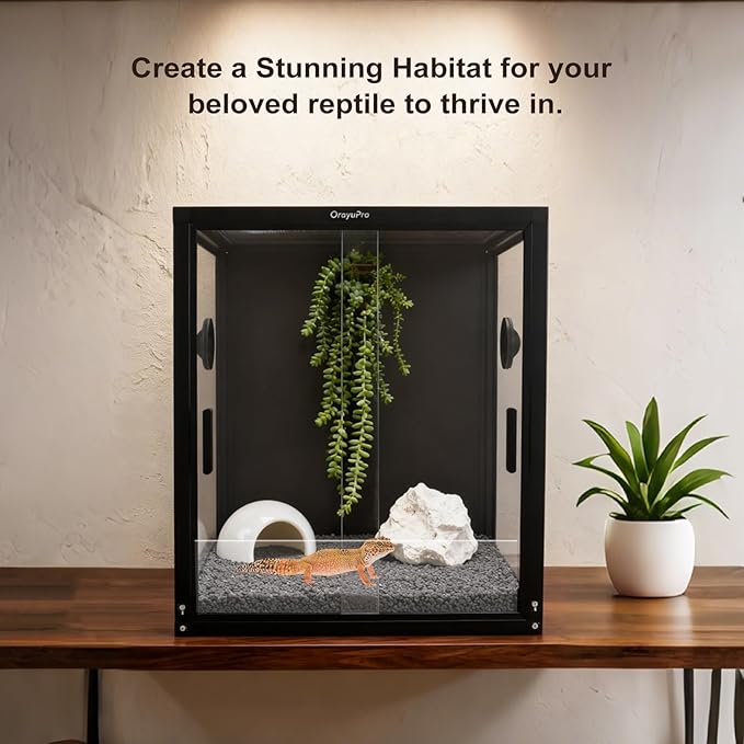 30 Gallon Reptile Tank, 18x18x24 inch PVC Reptile Terrarium, Lightweight Enclosure for Arboreal Gecko Lizard Snake Frog Chameleon