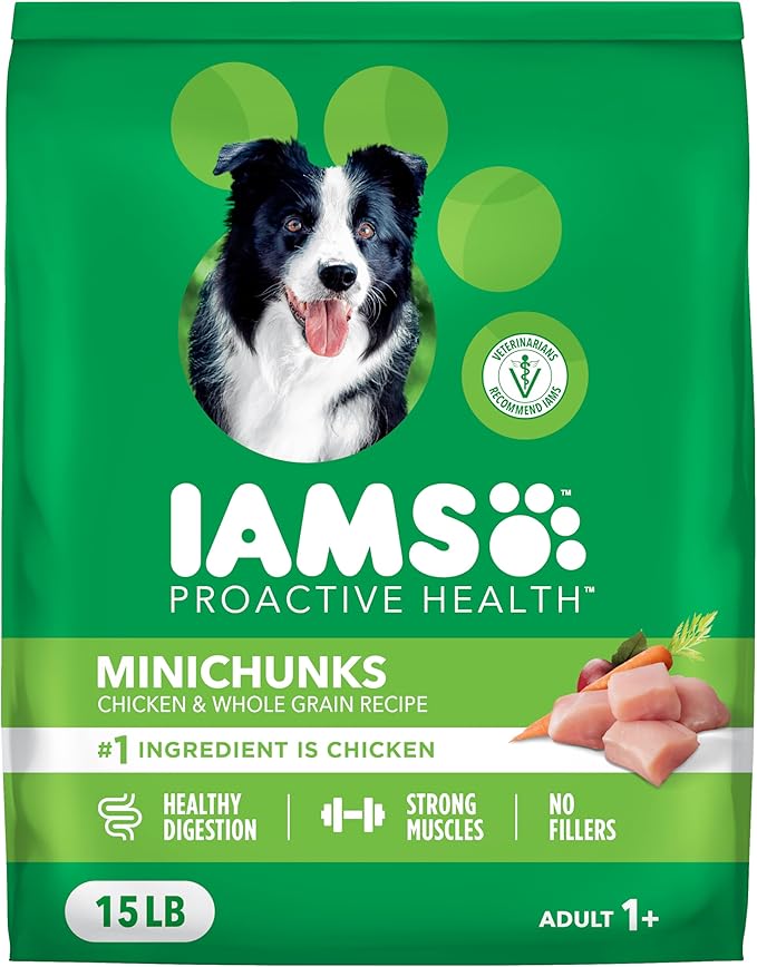 IAMS Proactive Health Minichunks Adult Dry Dog Food with Real Chicken, 15 lb. Bag