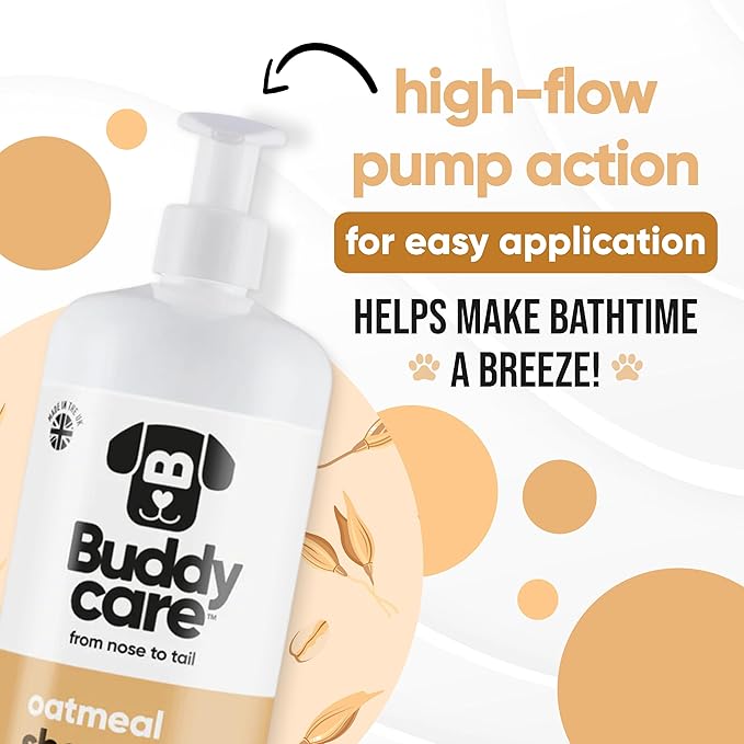 Oatmeal Dog Shampoo for Smelly Dogs (33.8oz) - Hypoallergenic & Itch Relief Formula, Gentle on Sensitive Skin, Includes Dog Shampoo and Conditioner - Essential Dog Grooming Supplies