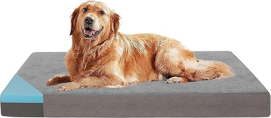Orthopedic Memory Foam Dog Bed, Cooling Dog Beds for Extra Large Dogs -Waterproof Pet Bed for Crate with Removable Washable Cover, XL(41inch,90Lbs)