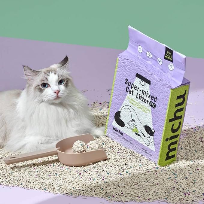 Tofu Cat Litter Natural Clumping Tofu Cat Litter 5.5lb/88oz 5 Scents (Peach + Mixed, 2 Pack)