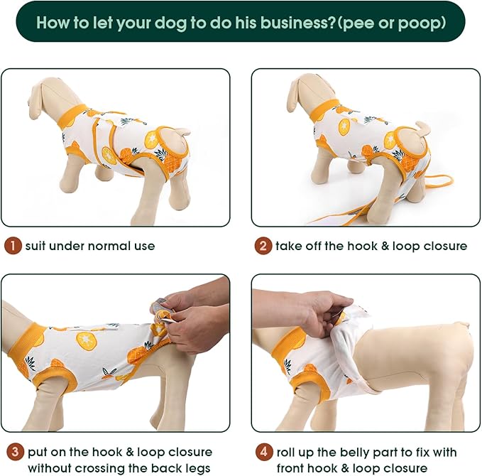 Kuoser Recovery Suit for Dogs Cats After Surgery, Professional Pet Recovery Shirt Dog Abdominal Wounds Bandages, Substitute E-Collar & Cone,Prevent Licking Dog Onesies Pet Surgery Recovery Suit