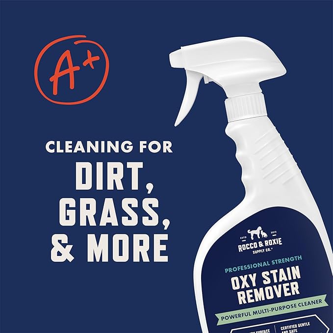 Rocco & Roxie Oxy Stain Remover - Oxygen Powered Carpet Cleaner Spray - Spot Cleaner for Upholstery, Couch, Laundry, Rug, Clothes, Car Seat, Mattress, Sofa, and More. - Pet & Baby Stains