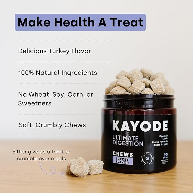 Kayode Ultimate Digestion. Fast Facting Anti Diarrhea for Dogs. Dog Fart Remedy & Dog Gas Relief. Natural Nutrients for Healthier, Firmer Stools. Pumpkin & Digestive Enzymes for Dogs.