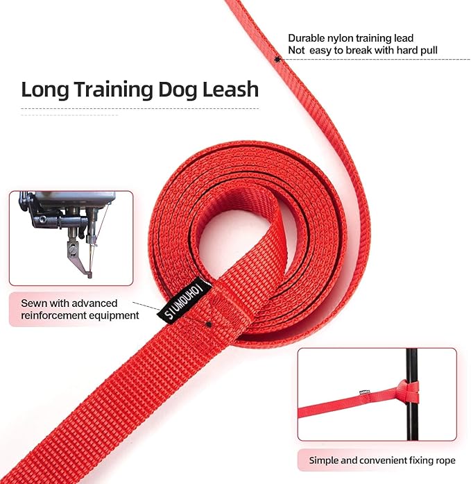 Dog/Puppy Obedience Recall Training Agility Lead - 15ft 20ft 30ft 40ft 50ft Training Leash - Great for Play, Camping, or Backyard (Military Green, 15 Feet)