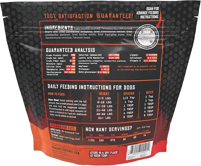 ROGUE PET SCIENCE Origins 5-in-1 Dog Supplement - Powdered Food Topper w/Natural Turkey Protein- Supports Healthy Digestion, Skin, and Coat - Helps Reduce Itching & Joint Inflammation (5LB)