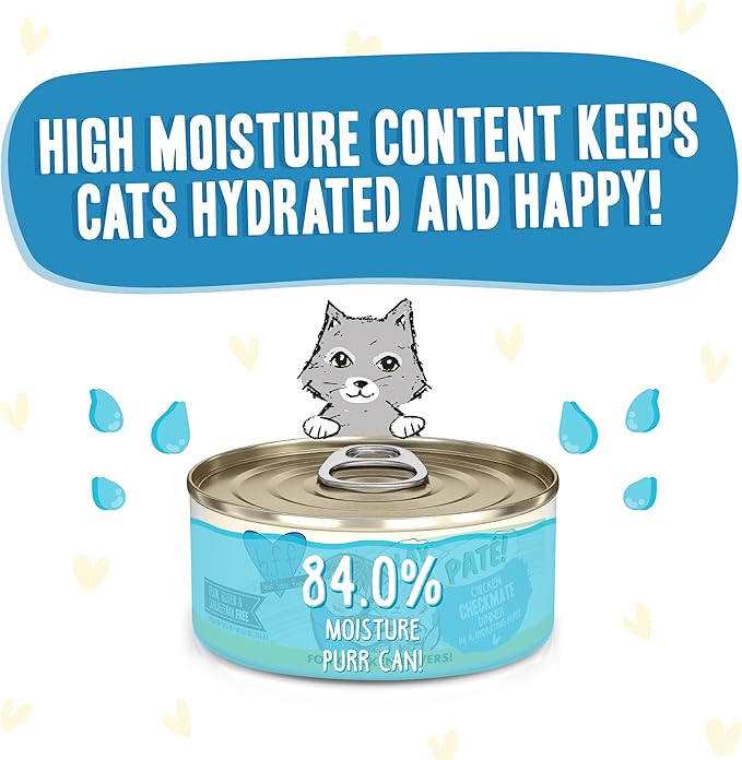 Weruva B.F.F. Play - Best Feline Friend Paté Lovers, Aw Yeah!, Chicken Checkmate with Chicken, 5.5oz Can (Pack of 8)