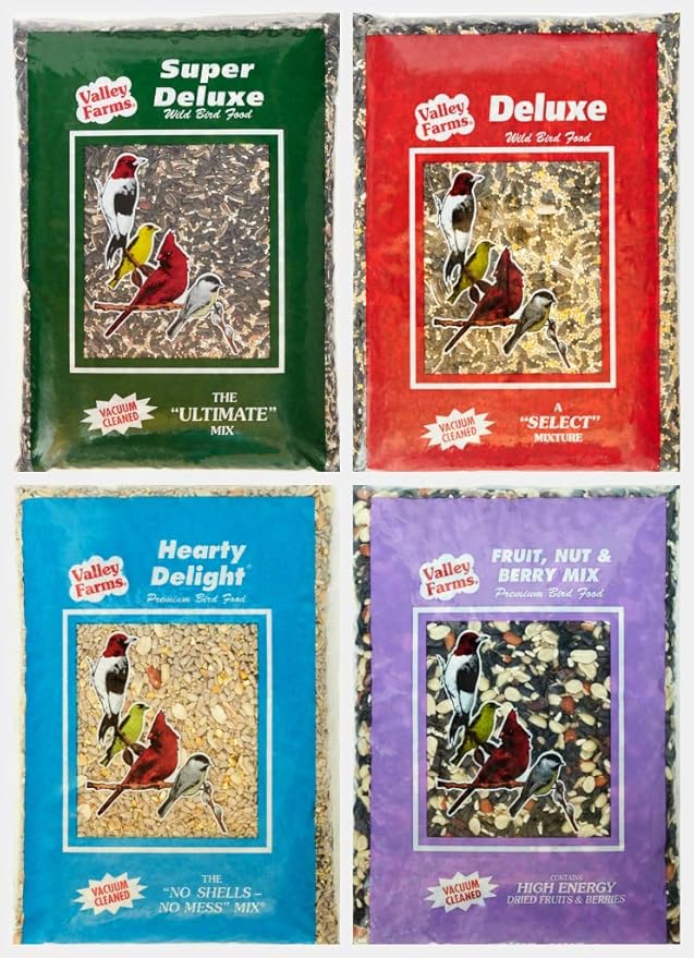 Valley Farms Bird Lover Bundles- Premium Wild Bird Food Gift Packs (4 Pack)