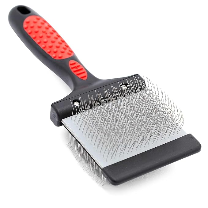 Jeffers Pet Double Sided Grooming Slicker Brush for Dogs, Cats, Puppies – Flexible Head with Stainless Steel Pins – Detangler Tool for Mats, Loose Fur, Shedding – Home or Professional Use - Large