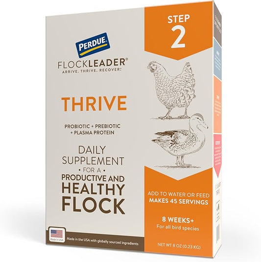 Thrive, Daily Probiotic & Prebiotic Poultry Supplement for Chickens 8+ Weeks Old, 8 oz