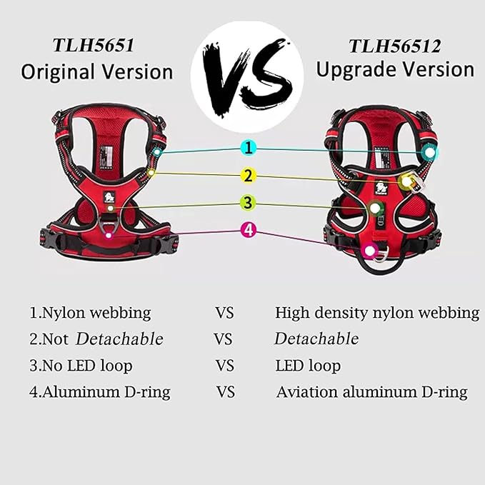 TRUE LOVE Dog Harness No Pull Nylon Reflective Pet Harness Adjustable Comfortable Control Step-in Brilliant Colors Truelove TLH56512 XS Gray