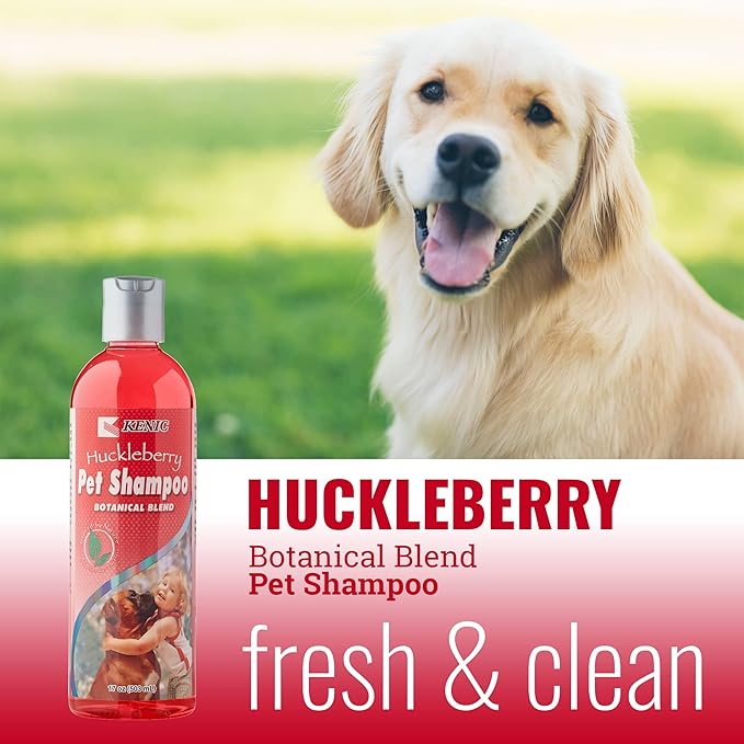 Kenic Botanical Huckleberry Deep Cleansing and Nourishing Conditioning Dog Shampoo, Soap and Paraben Free, Made in USA