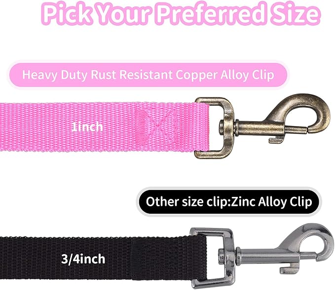 HIKISS Long Dog Leash Obedience Recall Training Agility Lead with Thickening Material for Large Dog - 15ft 20ft 30ft 50ft 100ft Training Leash(Pink 30ft)