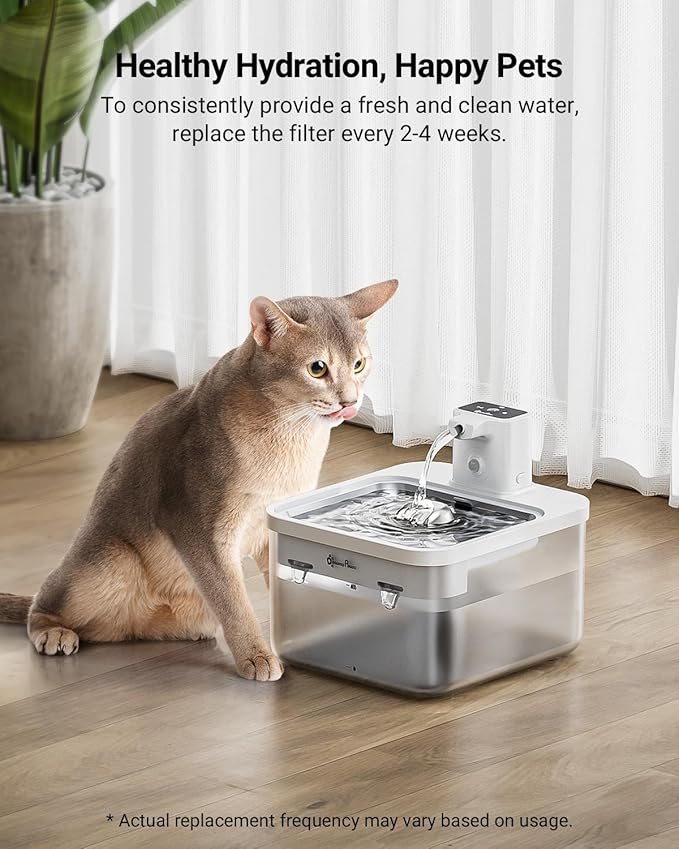 DownyPaws 6 Packs Replacement Filters for Battery Operated Cat Water Fountain Cordless Wireless DPWFP6, 3 Months Set of Replacement Filters