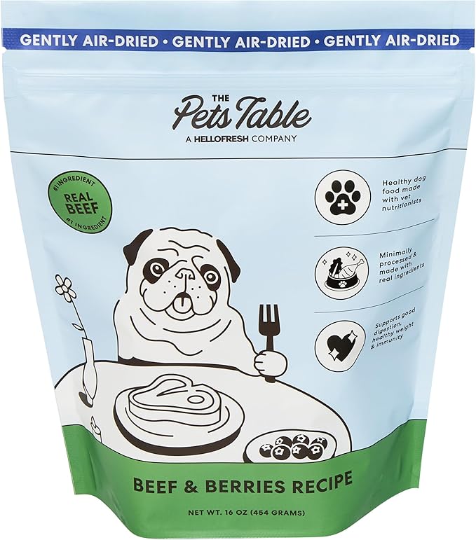 The Pets Table Beef & Berries Grain-Free Air Dried Dog Food, 1 lb (16 Oz) Bag