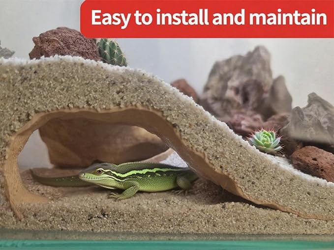 Reptile and Shrimp Hide Cave, 3D Printed Aquarium Decor for Bearded Dragon Snake, Fish Tank Accessories Terrarium Corner Shelter (White, one Size)