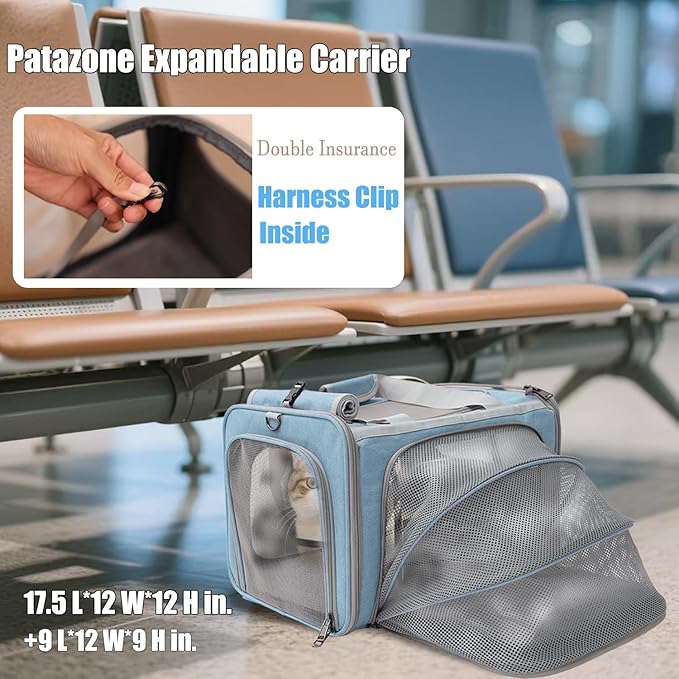 Small Dog Carriers Airline Approved,Blue Cats Travel Bag,Personality,Expandable,Ventilated,Sturdy Pets Carriers Rabbits Bunny Puppies Cage Small Animals Outdoor Carry Kennel