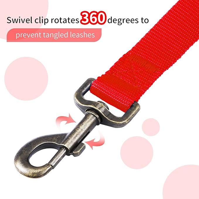 HIKISS Long Dog Leash Obedience Recall Training Agility Lead with Thickening Material for Large Dog - 15ft 20ft 30ft 50ft 100ft Training Leash(Red 100ft)
