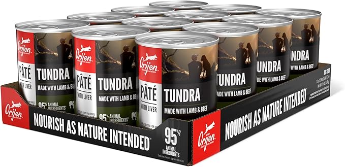 ORIJEN Pate Wet Dog Food Tundra Recipe with Liver 12.8oz Cans (12 Count)