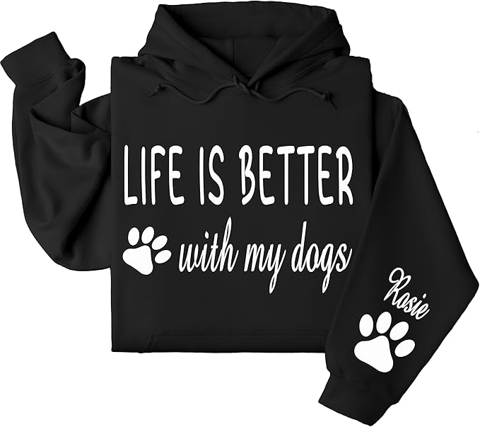 Custom Dog Mom Shirt for Women Pet Ears Sweatshirt with Name Unique Puppy Line Art Cute Dad Hoodie for DogDad Owner Lover