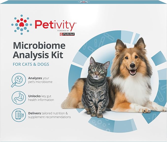 Petivity Microbiome Analysis Kit — Comprehensive for Cats and Dogs, Powered by Purina