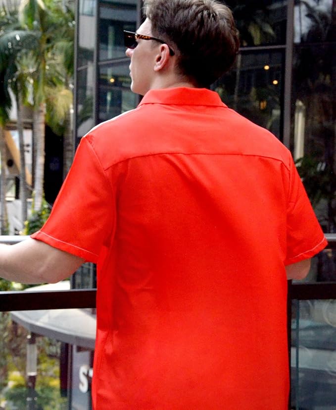 Men’s Hawaiian Shirt Western Cowboy Symmetrical Print Short Sleeve Button Down Casual Beach Holiday Summer Shirt