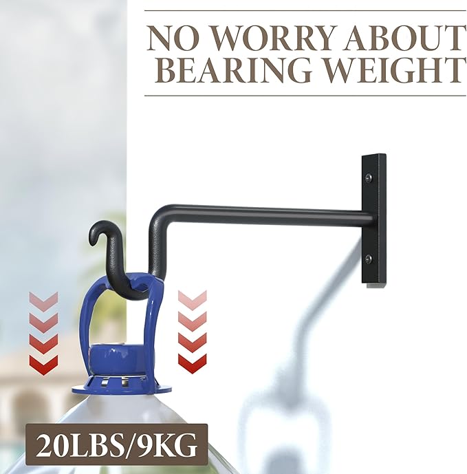 10 inch Plant Hook Plant Hanger - 2 Pack Plant Bracket Metal Plant Wall Hooks for Hanging Flower Basket, Lanterns, Bird Feeder, Wind Chimes Indoor & Outdoor.