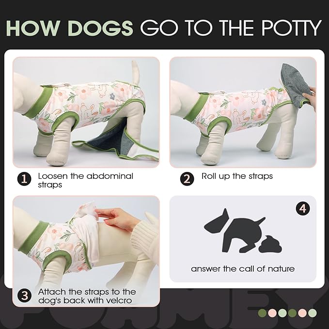FUAMEY Dog Recovery Suit Male,Dogs Surgery Neuter Suits Puppy Spay Shirts for Female Protect Dog's Skin Anti Licking Abdominal Wounds Doggie Onesie Pet Bodysuit Alternative to Cone Rabbit Flower M