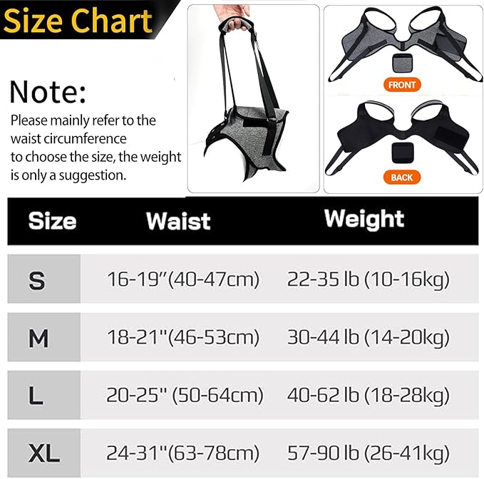 Dog Sling for Large Dogs Hind Leg Support Dog Lift Harness Adjustable Durable Help em up Harness for Weak Back Legs, Elderly, Injured, Senior, Arthritic, ACL Recovery Pet