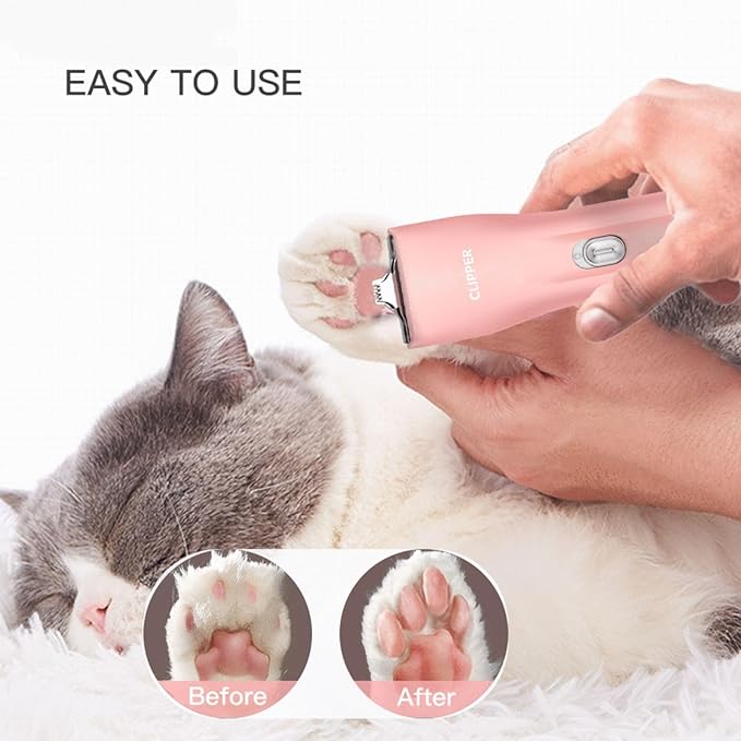Dog Grooming Cilppers,Handy & Powerful Pet Electric Hair Trimmer Kits Waterproof Cordless Rechargeable Grooming Shavers for Small Dogs and Cats