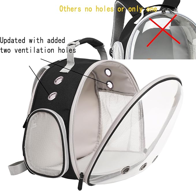 Desert Iguana Backpack Carrier,Bearded Dragon Portable Backpack Carrier with Small Backpack Harness Leash Set,Space Capsule Clear Bubble Window Travel Backpack for Lizard Travel,Guinea Pig,Rabbit