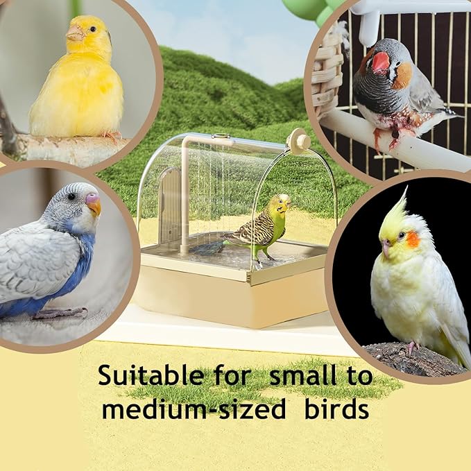 Bird Bath Shower for Cage,Bird Bathtub,Parrots Shower Accessories for Birdcage,Electric Hanging Pets Cleaning Supplies Bathtub for Parrots, Parakeets, Cockatiels, Finches, Canaries, Lovebirds