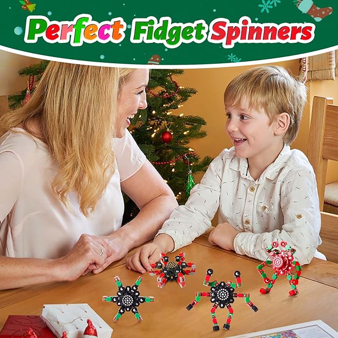 Fidget Spinners for Kids and Adults Christmas Fidget Toys Gifts, Stress Relief Sensory Toys for Boys and Girls Fingertip Gyros for ADHD Autism for Kids Birthday Gifts