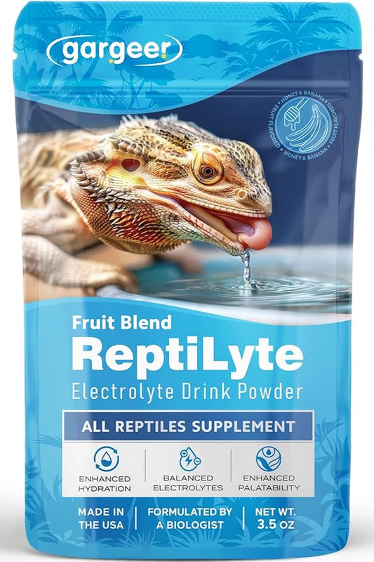 'ReptiLyte' Electrolyte Drink Supplement with Fruit for Reptiles | Hydration & Palatability Boost | Bearded Dragons, Geckos, Lizards, Tortoises | Made in USA. Enjoy!