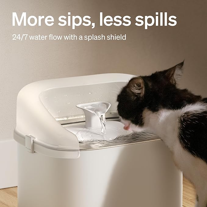 PETLIBRO Splash Shield for 3L Dockstream 2 Cat Water Fountain PLWF106 PLWF116 and PLWF305 Prevent Water Spills, Large top Radius, Easy to Remove & Clean