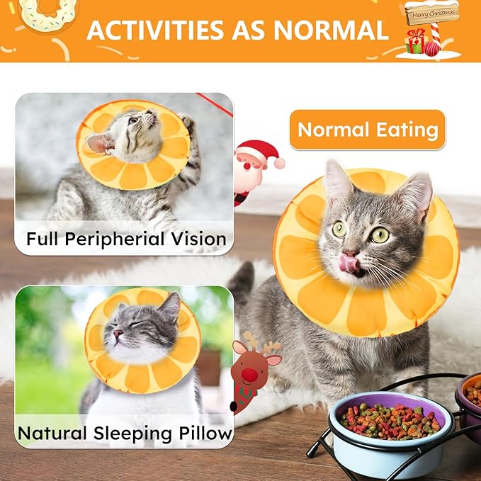 Kitten Cones After Surgery Extra Small Waterproof Cone Collar Soft to Stop Licking Neck Elizabethan Kitten e Collar for Recovery Wound Healing Safety xs Small Cat Donut Cone