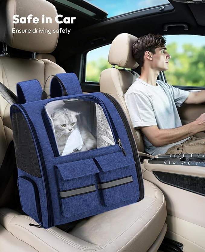Cat Backpack Carrier Small Dogs Backpack Carrier,Large Space Breathable Cat Bubble Backpack,Shaded Puppy Backpack Carrier,Ventilated for Travel, Hiking,Cycling,Shopping,and Vet