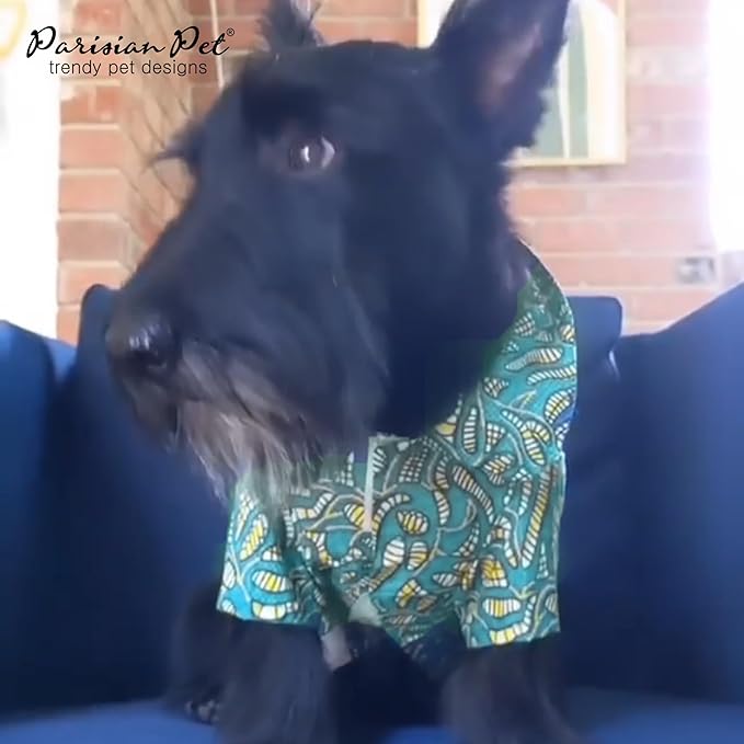 Parisian Pet Tribal Beach Shirt - 100% Cotton Summer Dog Clothes - Stylish Machine Washable Dog Costume - Breathable 2XL