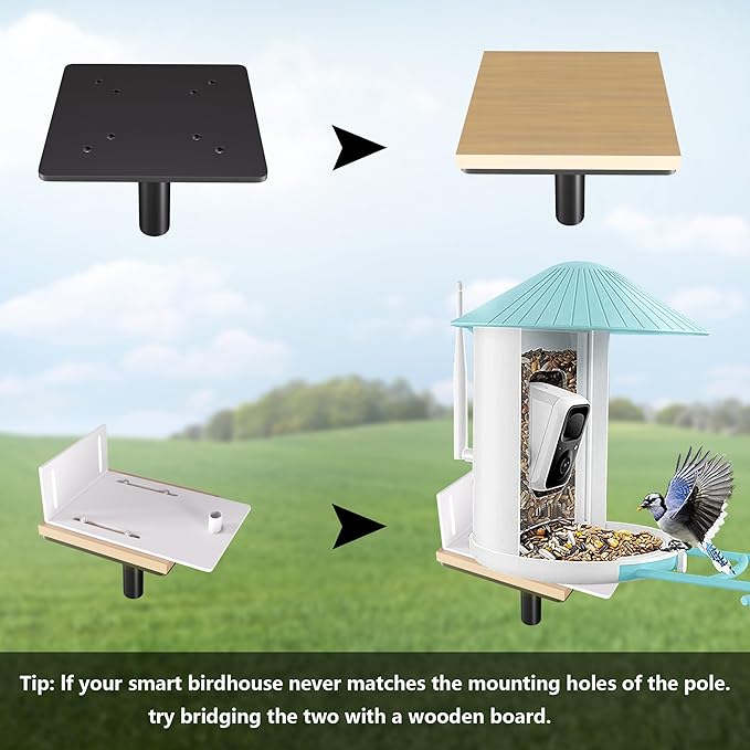 Bird Feeder Pole Kit, 79 Inch Bird House Pole for Outdoors Heavy Duty,5 Base Prongs Adjustable Birds Feeder Stand for House