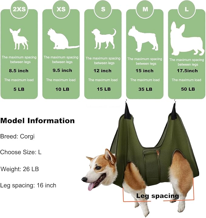 Dog Grooming Hammock for Trimming Nails and Ear/Eye Care, Sling for Grooming with Nail Clipperse