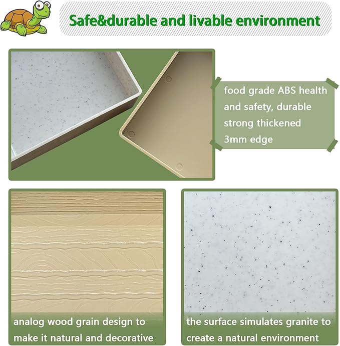 NGORAY Tortoise Feeding Dish with Ramp and Basking-Platform - Leaf Tortoise Water Food Bowls, Reptile Water Dish Amphibians Habitat, Reptile Water Bowl Fit for Amphibians with Forcep Cleaning Clip