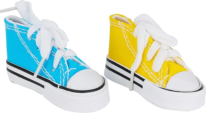 Bonka Bird Toys 2 Mini Sneakers Colorful Cotton Chew Parrot Quaker Budgie Finch Cockatiel Dove