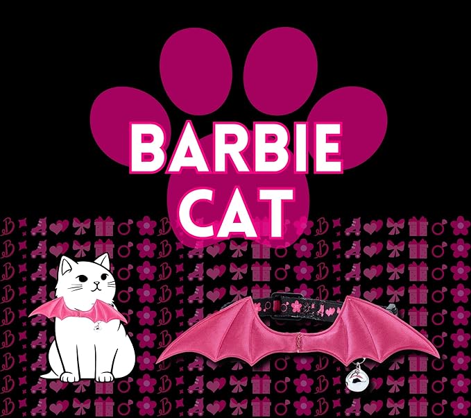 1 PC Bat Wing Cat Collar with Bell, Adjustable Kitten Collar with Safety Breakaway Buckle for Boy&Girl Cats, Halloween Christmas Cat Accessories for Kitten Puppy