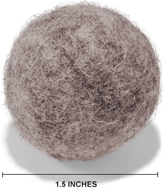 Wool Cat Toys - Felt Cat Toy Balls for Small Pet Fetch and Play - Eco Friendly Quiet Wool Ball Cat Toy for Cats and Kittens - Choose Your Colors (Gray)